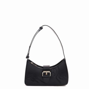 Women's Núnoo Apollo Embroided Florence Shoulder Bags Black | RMD7988MK