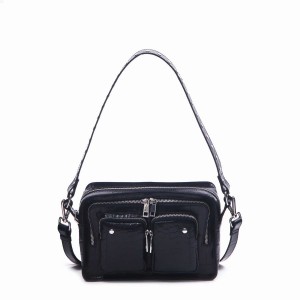 Women's Núnoo Ellie Croco Deluxe Shoulder Bags Black | NFB3593XW