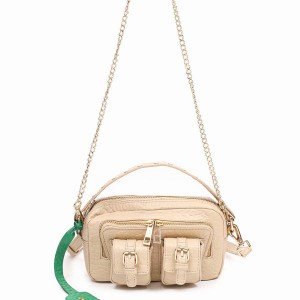 Women's Núnoo Helena Buckle New Zealand Shoulder Bags Khaki | HCY5221UP