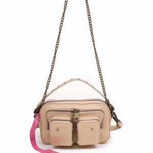 Women's Núnoo Helena Eyelet Florence Shoulder Bags Beige | DYG226VL