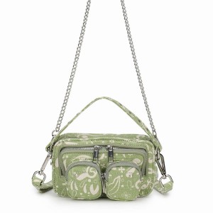 Women's Núnoo Helena Organic Canvas Shoulder Bags Green | ZEH4010HP