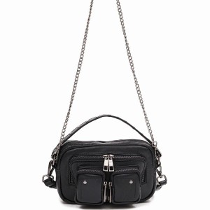 Women's Núnoo Helena Puffed Sheep Shoulder Bags Black | BYO2971IG