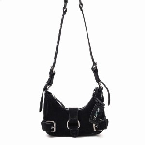 Women's Núnoo Palma Suede Shoulder Bags Black | MJQ4828OY