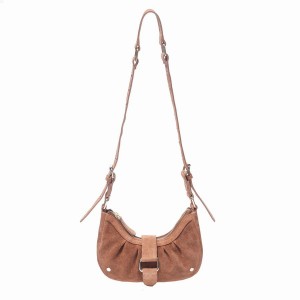Women's Núnoo Palma Suede Small Bags Brown | IKO5063MH