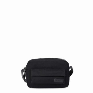 Women's Núnoo Paloma Recycled Canvas Leather Shoulder Bags Black | HCN6094WB