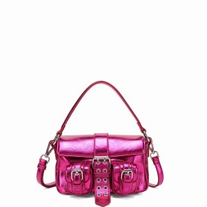 Women's Núnoo Small Honey Buckle Recycled Cool Shoulder Bags Rose Pink | PJL7161FY