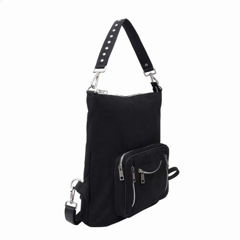 Women's Núnoo Celine Recycled Canvas Backpacks Black | JFV659DL
