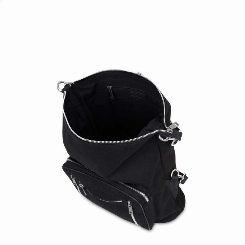 Women's Núnoo Celine Recycled Canvas Backpacks Black | JFV659DL