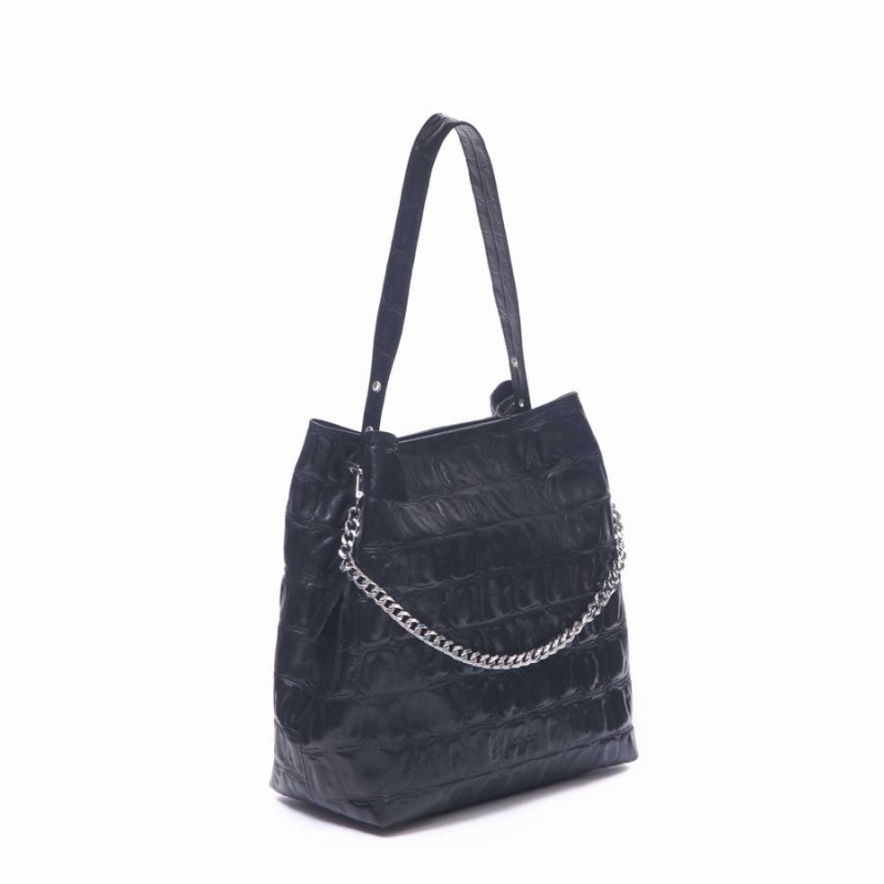 Women's Núnoo Chiara Large Cross Tote Bags Black | BAT2962JI