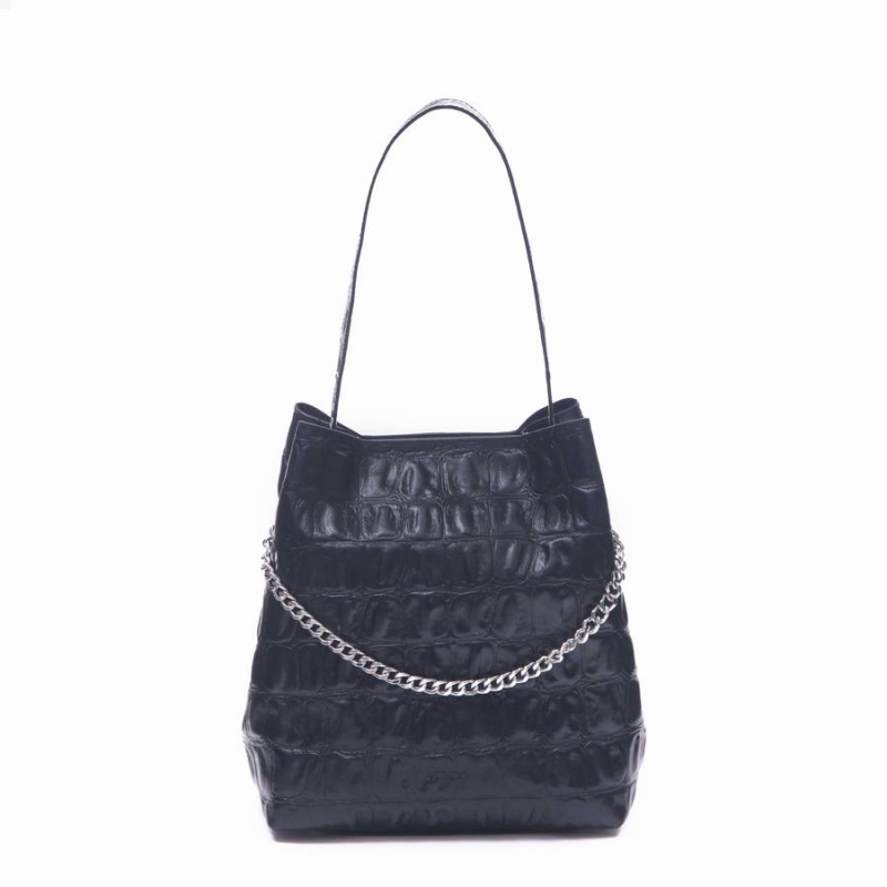 Women\'s Núnoo Chiara Large Cross Tote Bags Black | BAT2962JI