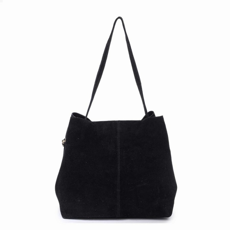 Women's Núnoo Chiara Suede Tote Bags Black | WTD4025RX