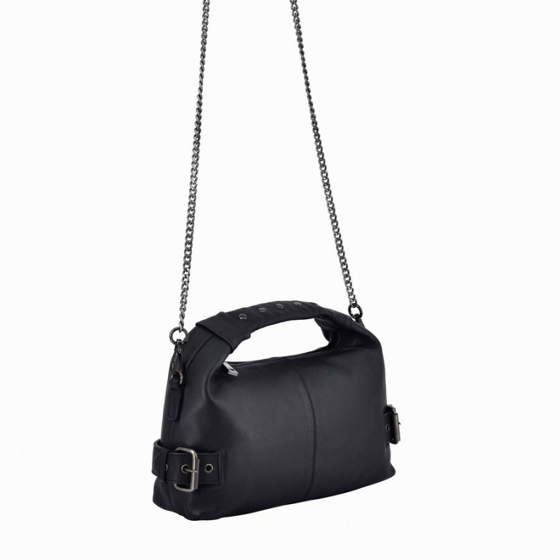 Women's Núnoo Dandy Buckles Cozy Shoulder Bags Black | CDW4882CL