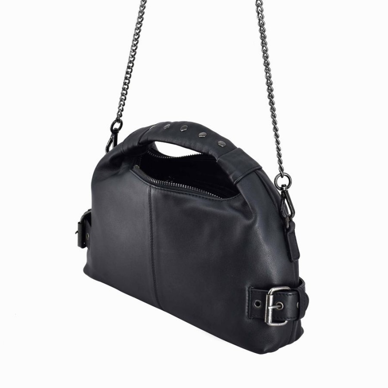 Women's Núnoo Dandy Buckles Cozy Shoulder Bags Black | CDW4882CL