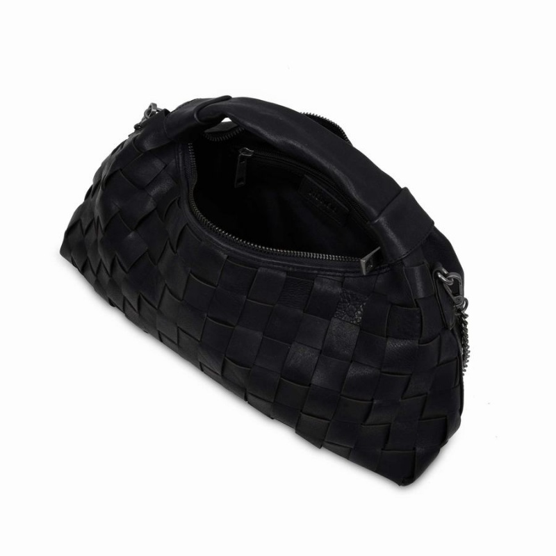 Women's Núnoo Dandy Large Braided Nature Shoulder Bags Black | CQK158OX