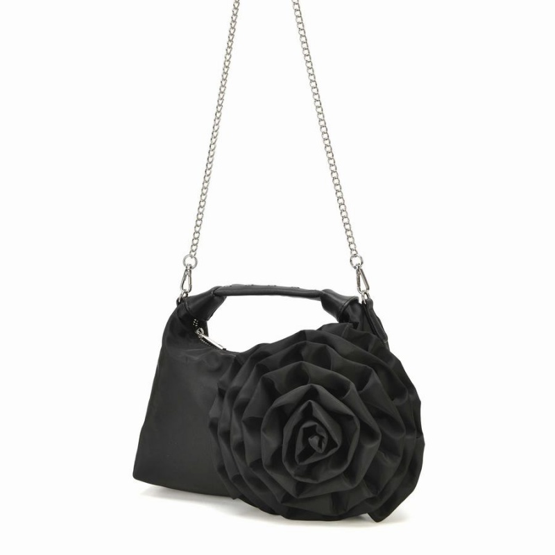 Women's Núnoo Dandy Rose Recycled Nylon Shoulder Bags Black | JGM3459LL