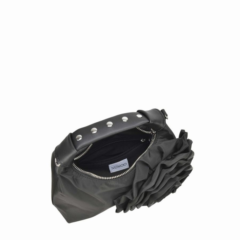 Women's Núnoo Dandy Rose Recycled Nylon Shoulder Bags Black | JGM3459LL