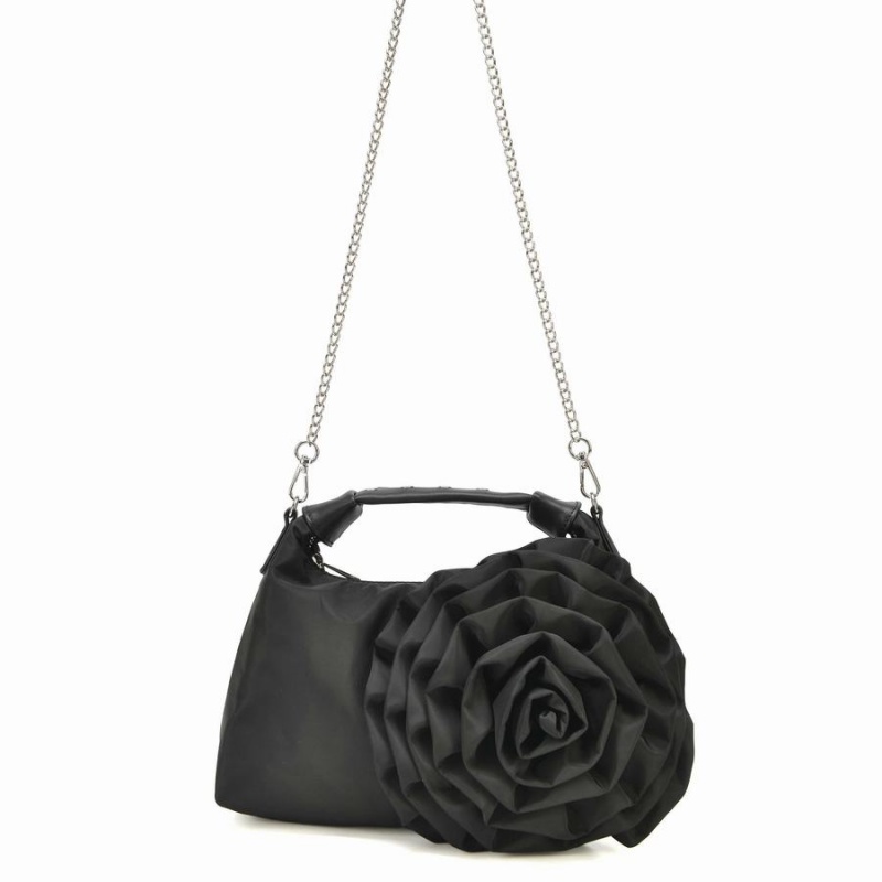 Women\'s Núnoo Dandy Rose Recycled Nylon Shoulder Bags Black | JGM3459LL