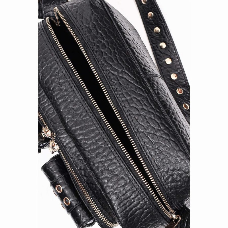 Women's Núnoo Ellie Eyelet New Zealand Shoulder Bags Black | TSM3742OB