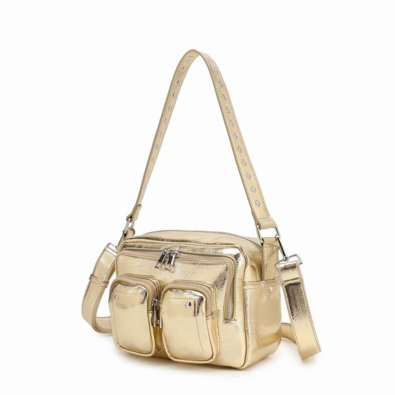 Women's Núnoo Ellie Recycled Cool Crossbody Bags Gold | QKH969FV