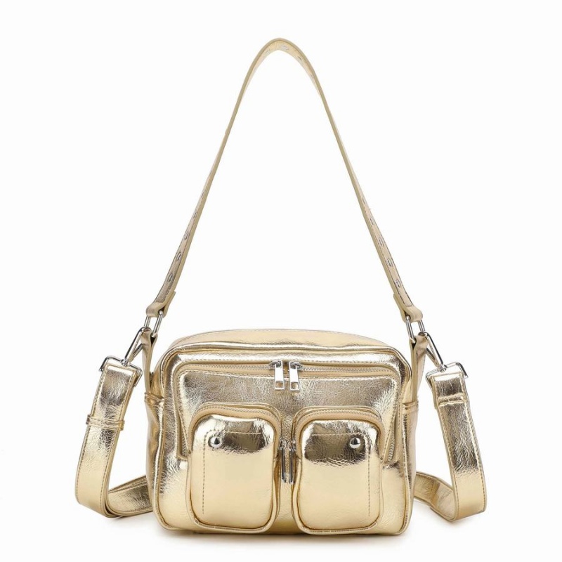 Women\'s Núnoo Ellie Recycled Cool Crossbody Bags Gold | QKH969FV