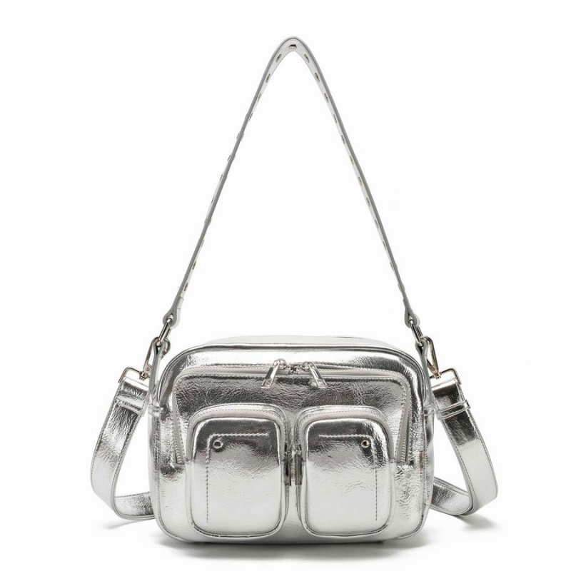 Women\'s Núnoo Ellie Recycled Cool Crossbody Bags Silver | OVL5037RE