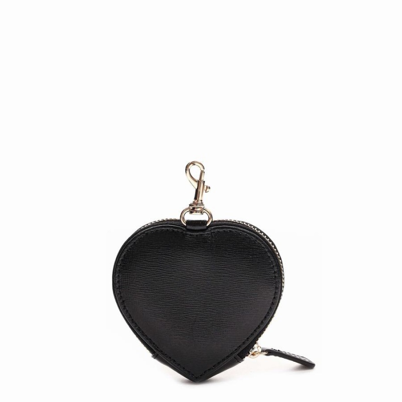 Women's Núnoo Heart Coin Pocket Florence Wallets Black | UQO7554ZN