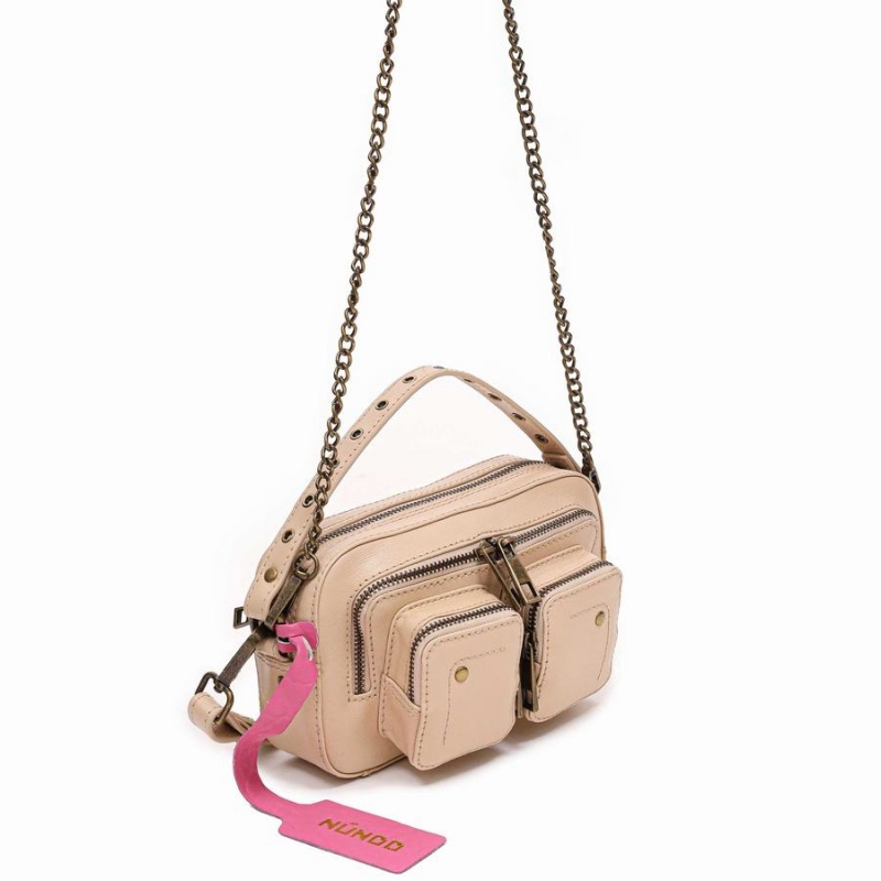 Women's Núnoo Helena Eyelet Florence Shoulder Bags Beige | DYG226VL