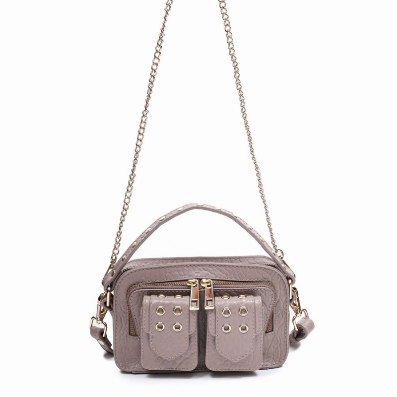 Women\'s Núnoo Helena Eyelet New Zealand Shoulder Bags Grey Brown | PRX8751GU