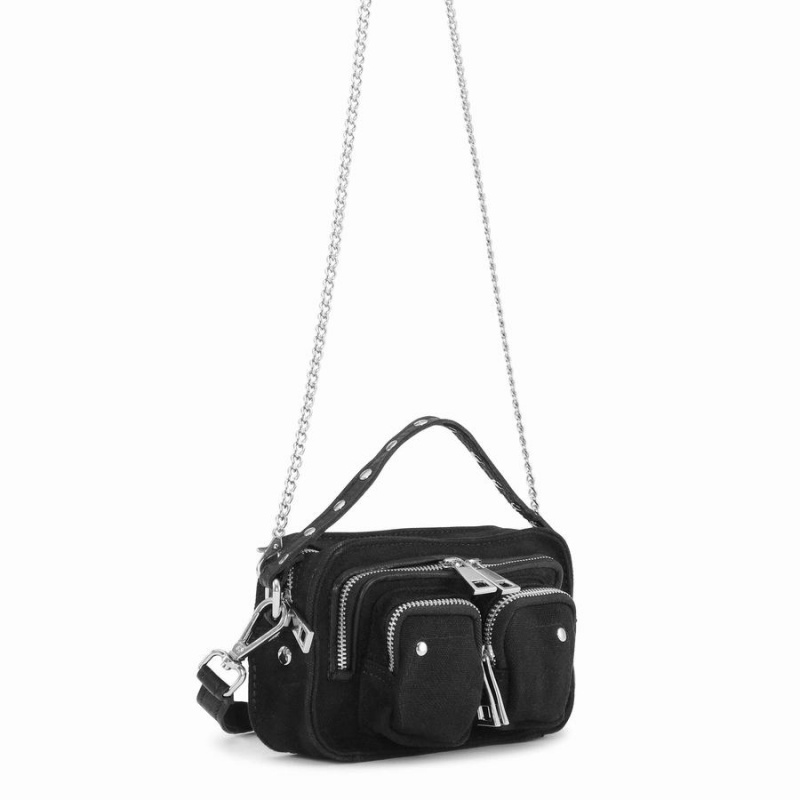 Women's Núnoo Helena Recycled Canvas Small Bags Black | JBS6144PO