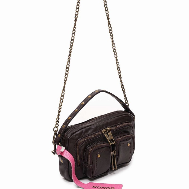Women's Núnoo Helena Sheep Shoulder Bags Dark Brown | COQ4579DH