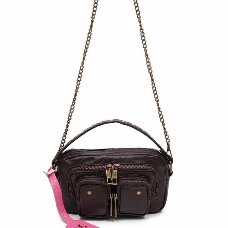 Women\'s Núnoo Helena Sheep Shoulder Bags Dark Brown | COQ4579DH
