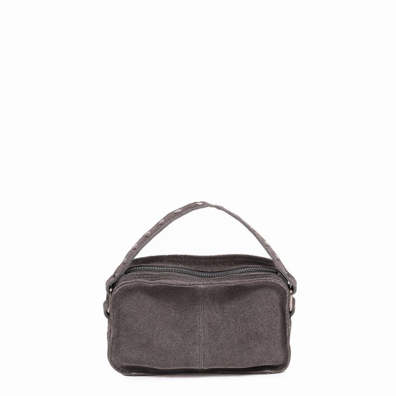 Women's Núnoo Helena Suede Shoulder Bags Grey | HAE8569PA