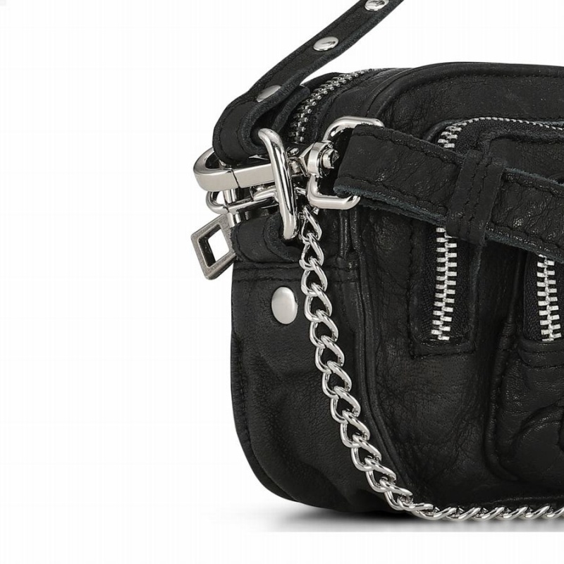 Women's Núnoo Helena Washed Small Bags Black | YBG323SQ