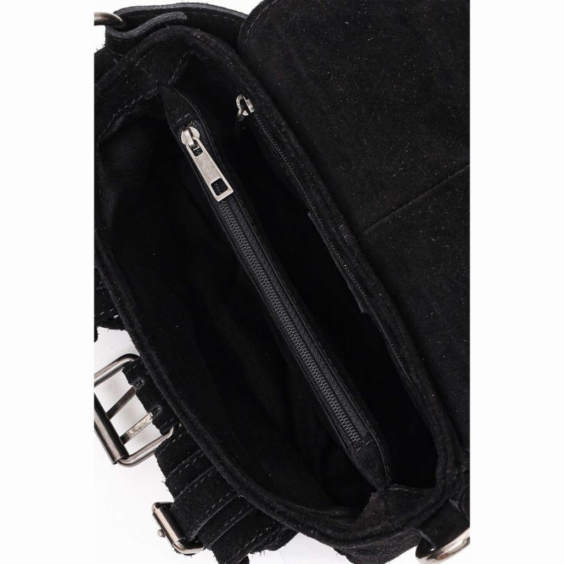 Women's Núnoo Honey Buckle Suede Shoulder Bags Black | XLH3522SF