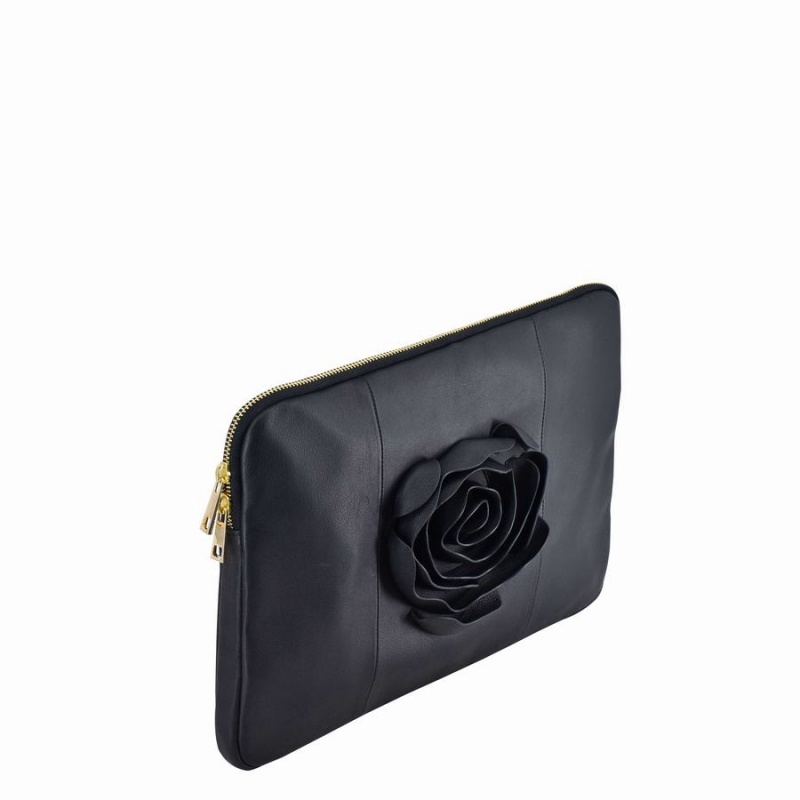 Women's Núnoo Laptop Cover 13 Rose Cozy Clutch Bags Black | BPY7936FJ
