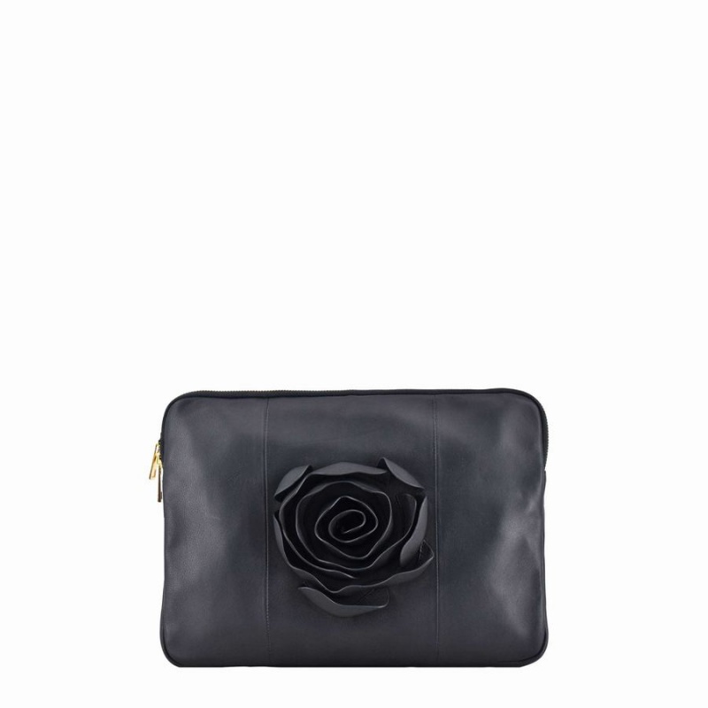 Women\'s Núnoo Laptop Cover 13 Rose Cozy Clutch Bags Black | BPY7936FJ