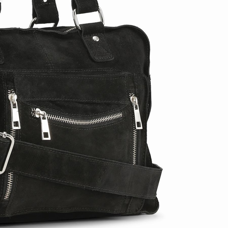 Women's Núnoo Mille New Suede Travel Bags Black | FUC1627LP