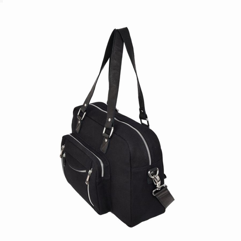 Women's Núnoo Mille Recycled Canvas Travel Bags Black | SGQ6232AT