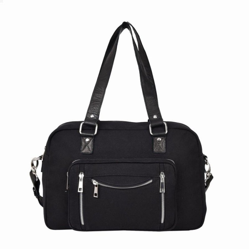 Women\'s Núnoo Mille Recycled Canvas Travel Bags Black | SGQ6232AT