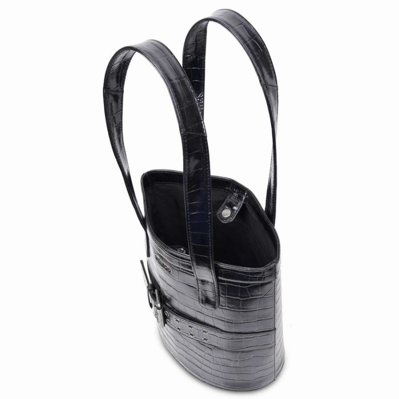 Women's Núnoo Nivi Texas Tote Bags Black | BVO7813MJ