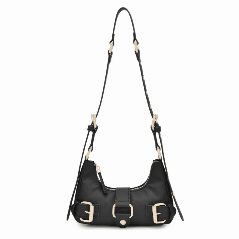 Women\'s Núnoo Palma Bamboo Shoulder Bags Black | UAB4466XQ