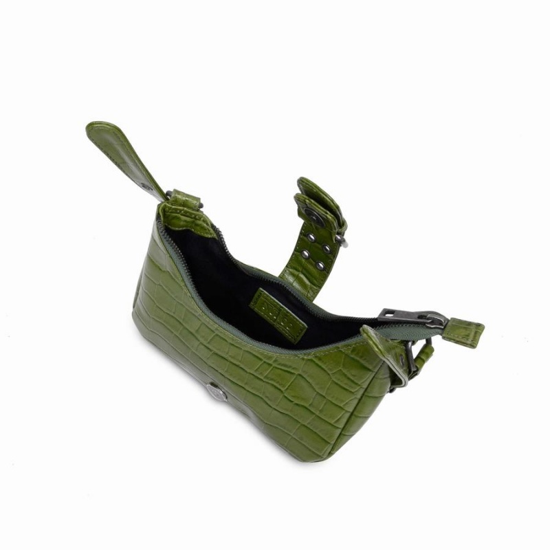 Women's Núnoo Palma Buckle Texas Shoulder Bags Green | ZKX8840HQ