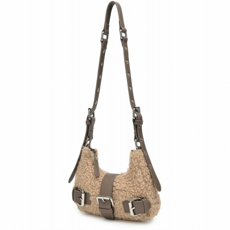 Women's Núnoo Palma Curl Shoulder Bags Brown | TKF3182II