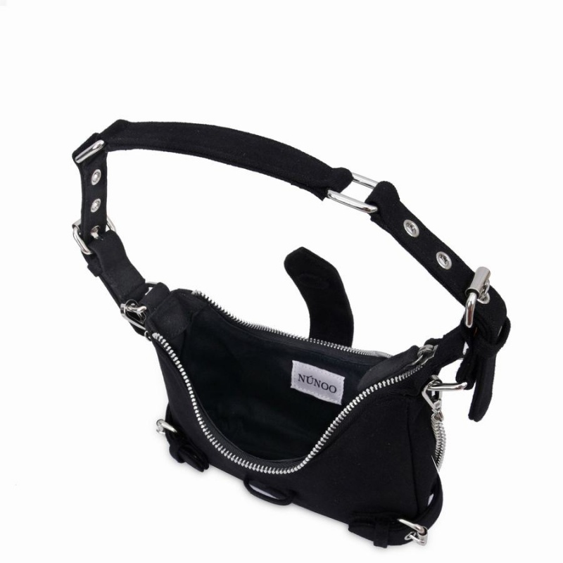 Women's Núnoo Palma Recycled Canvas Small Bags Black | BYQ4437AQ