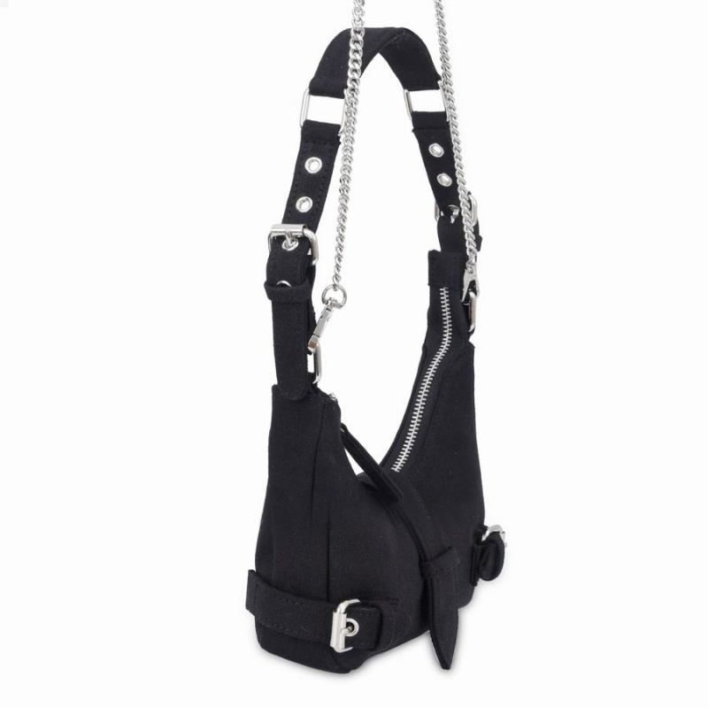 Women's Núnoo Palma Recycled Canvas Small Bags Black | BYQ4437AQ