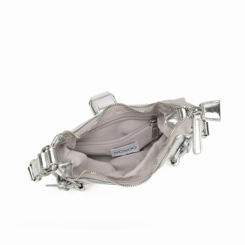 Women's Núnoo Palma Recycled Cool Shoulder Bags Silver | ZHF3232SA