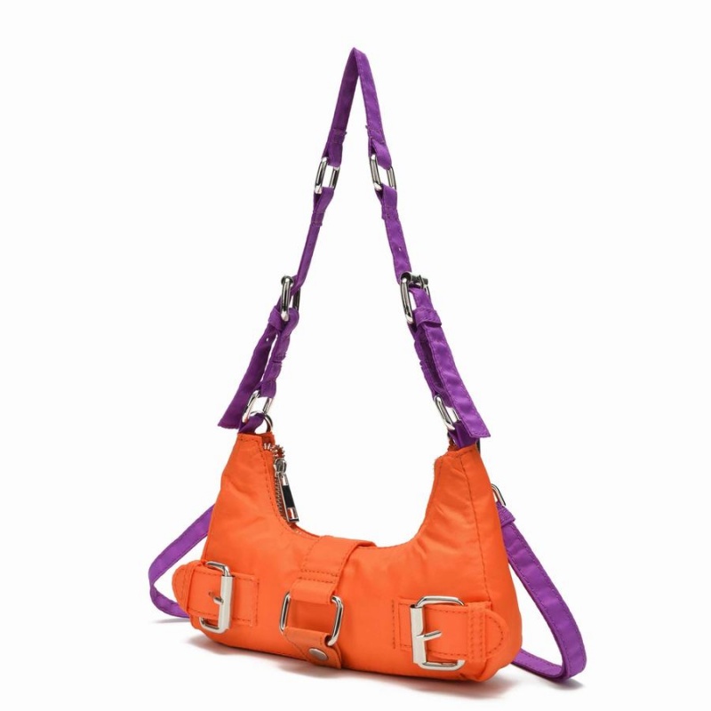 Women's Núnoo Palma Recycled Nylon Susmie Shoulder Bags Orange Purple | ACV8043YA