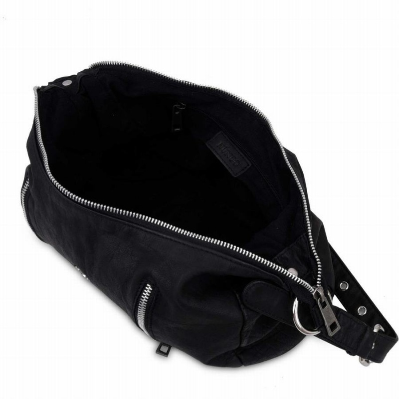 Women's Núnoo Saga Washed Shoulder Bags Black | ZKZ2482KB