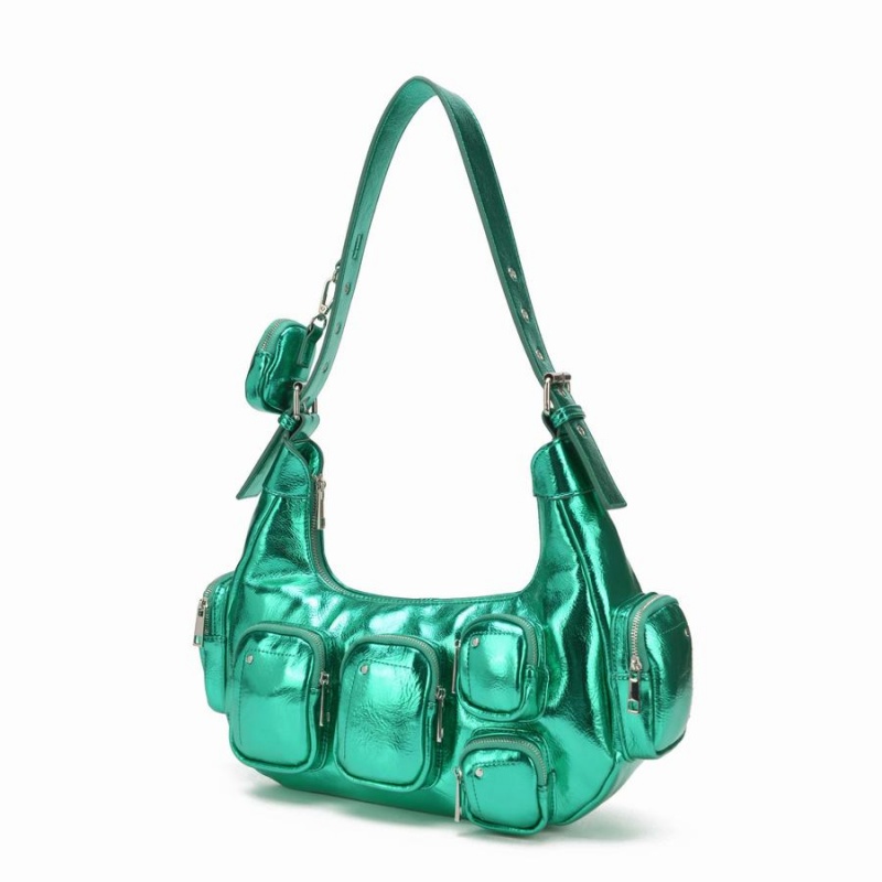 Women's Núnoo Sally Pocket Recycled Cool Shoulder Bags Green | ZSS41CQ