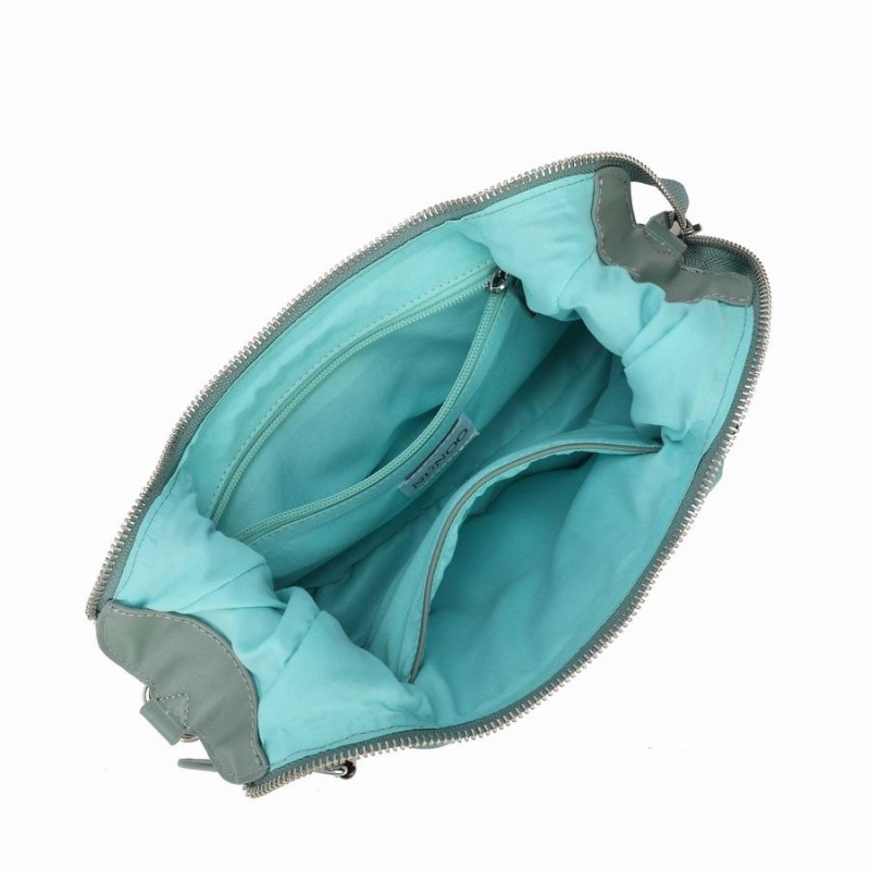 Women's Núnoo Sally Small Chain Recycled Nylon Shoulder Bags Blue | YCW2052YA